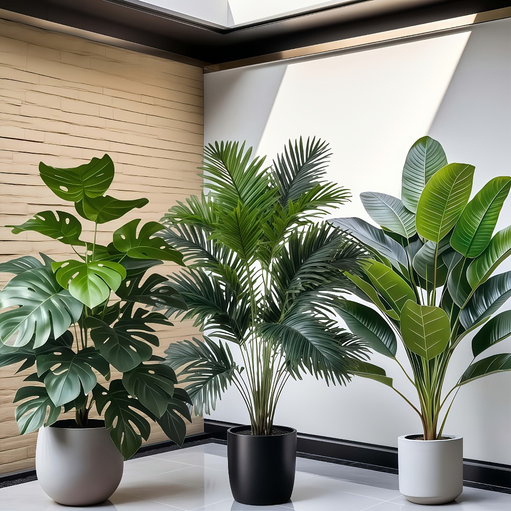 3pcs Large Artificial Areca Pa - Dracaena Marginata のレビューと価格