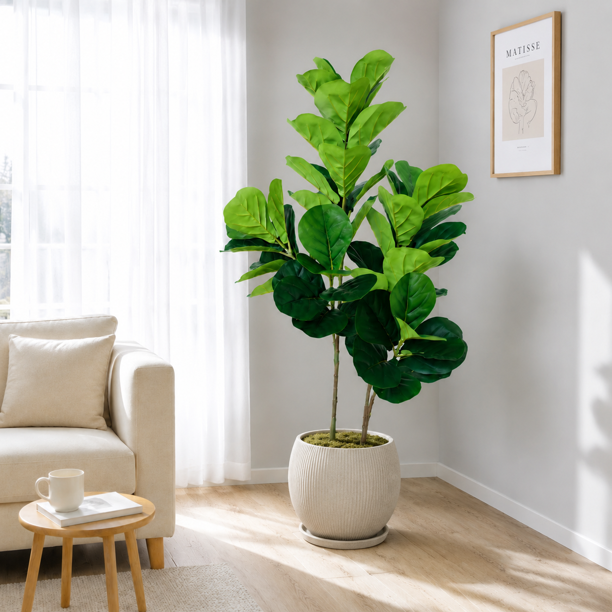 130cm/4.3ft Artificial Ficus L - Ficus Lyrata Tree のレビューと価格