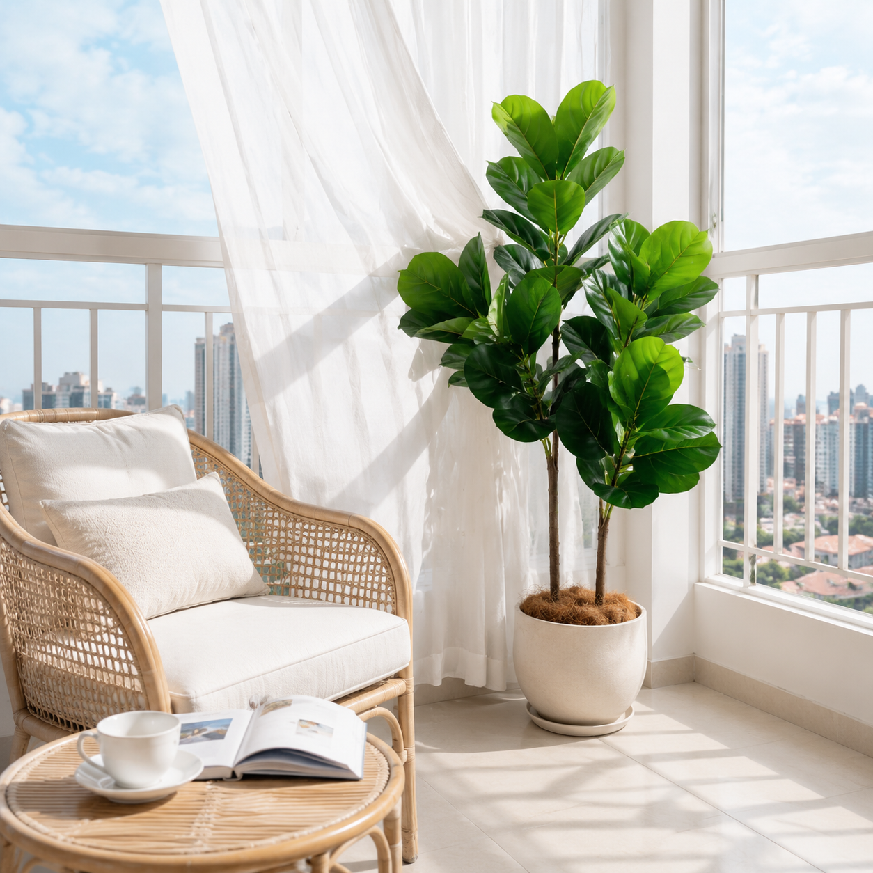 130cm/4.3ft Artificial Ficus L - Ficus Lyrata Tree のレビューと価格