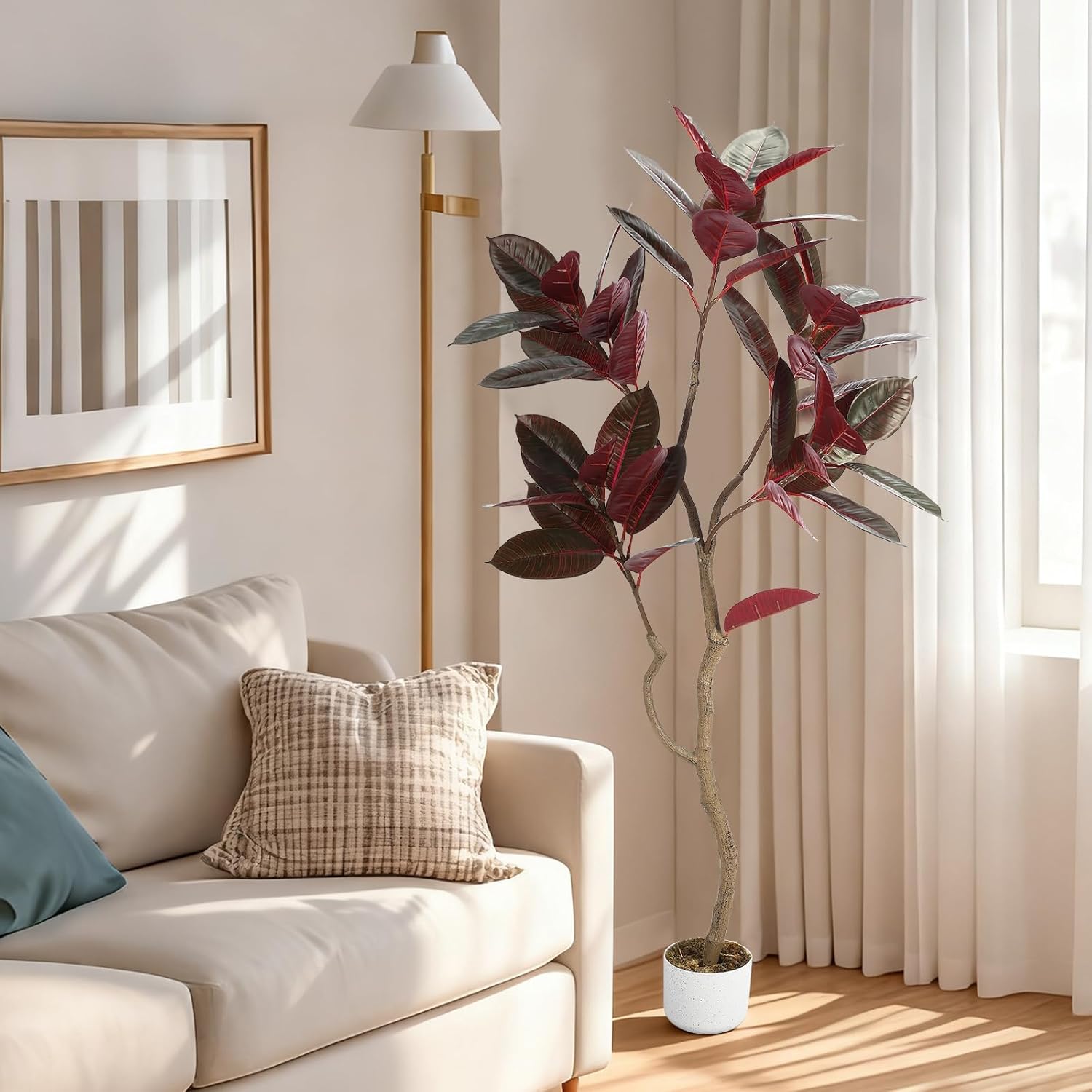 Artificial Fiddle Leaf Fig Tre - Ficus Lyrata Tree のレビューと価格