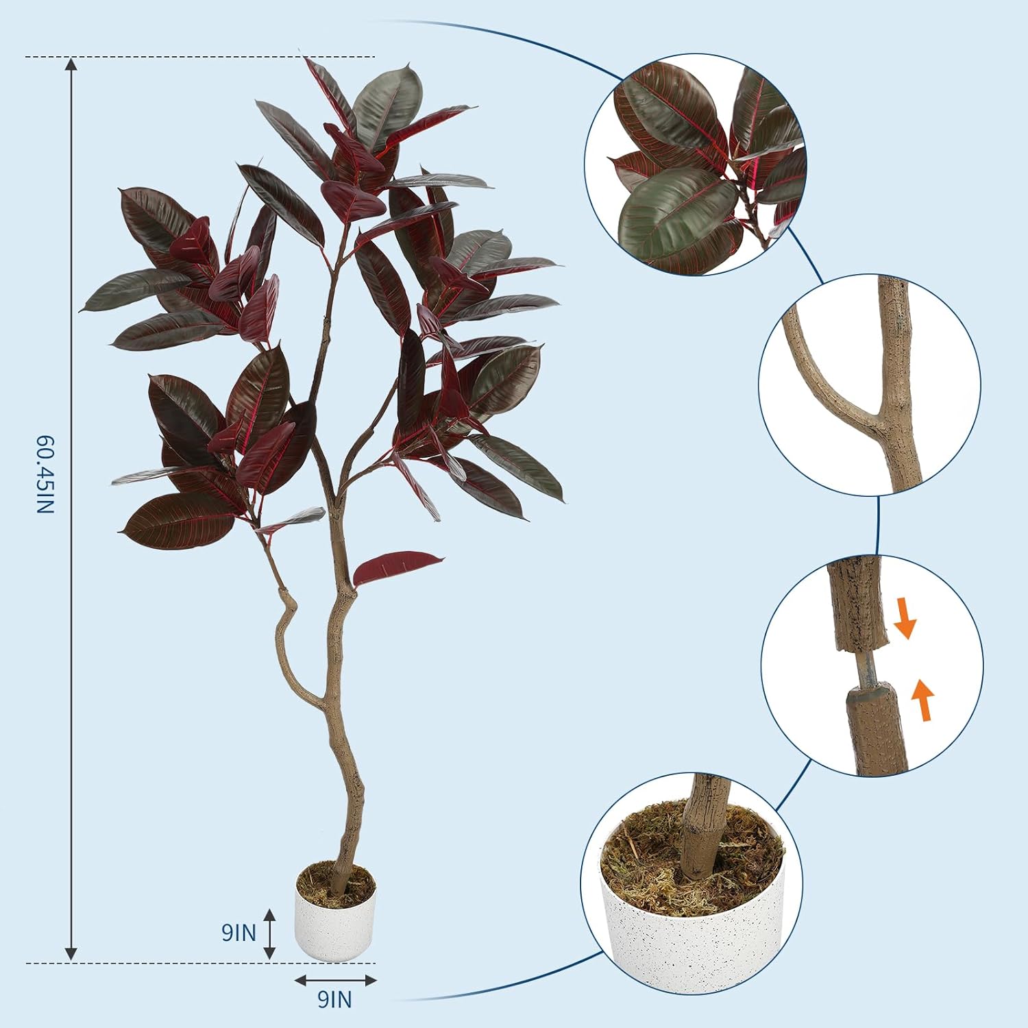 Artificial Fiddle Leaf Fig Tre - Ficus Lyrata Tree のレビューと価格