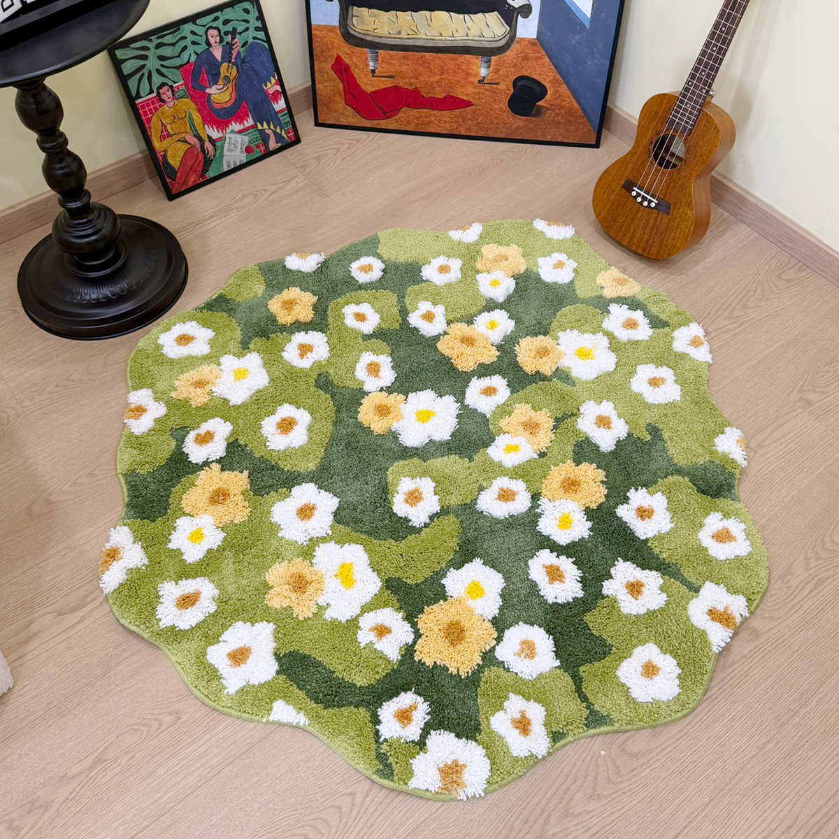 Green Meadow Daisy Tufted Rug, - Maranta Prayer Plant のレビューと価格