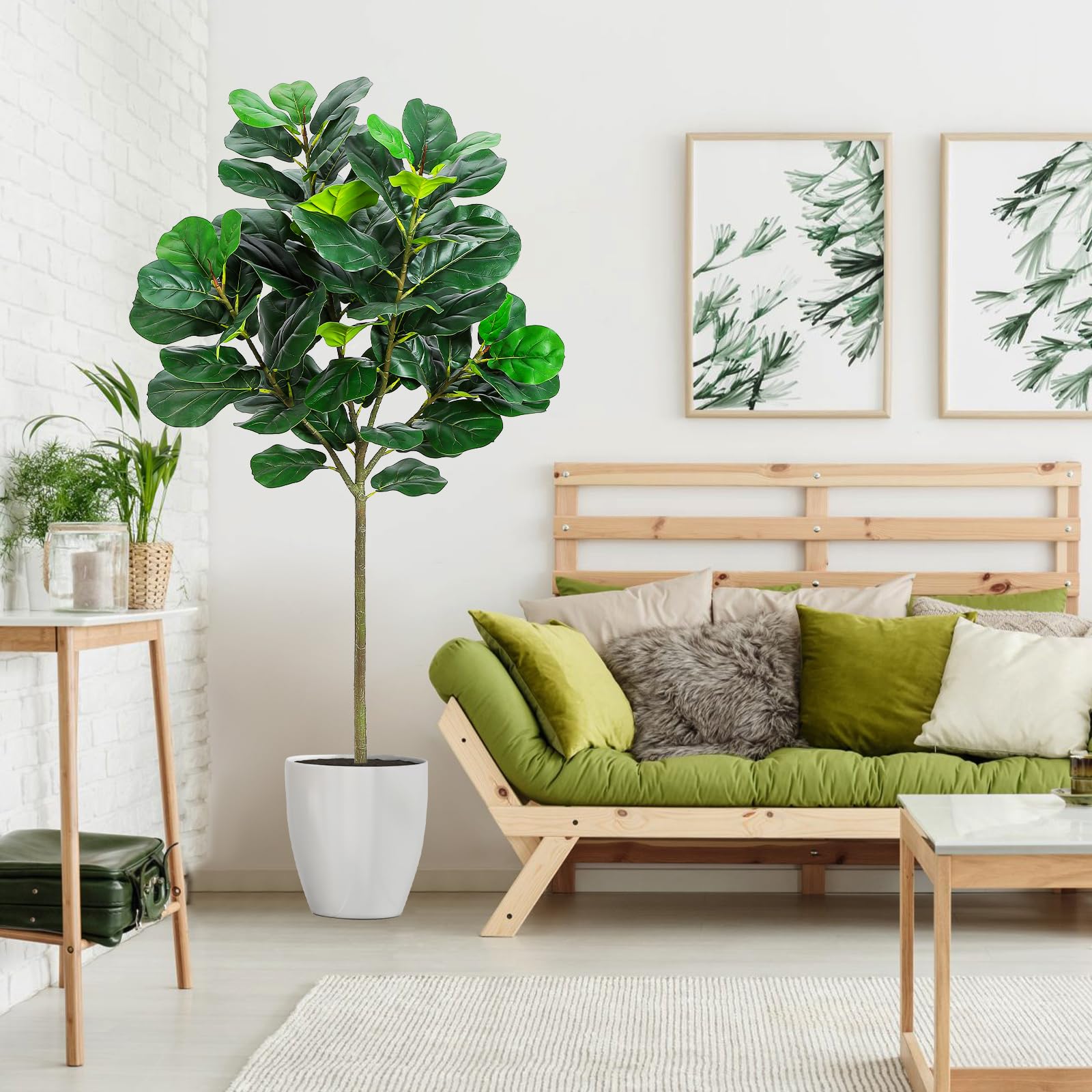 GlowSol 5.2 Ft Artificial Fidd - Ficus Lyrata Tree のレビューと価格
