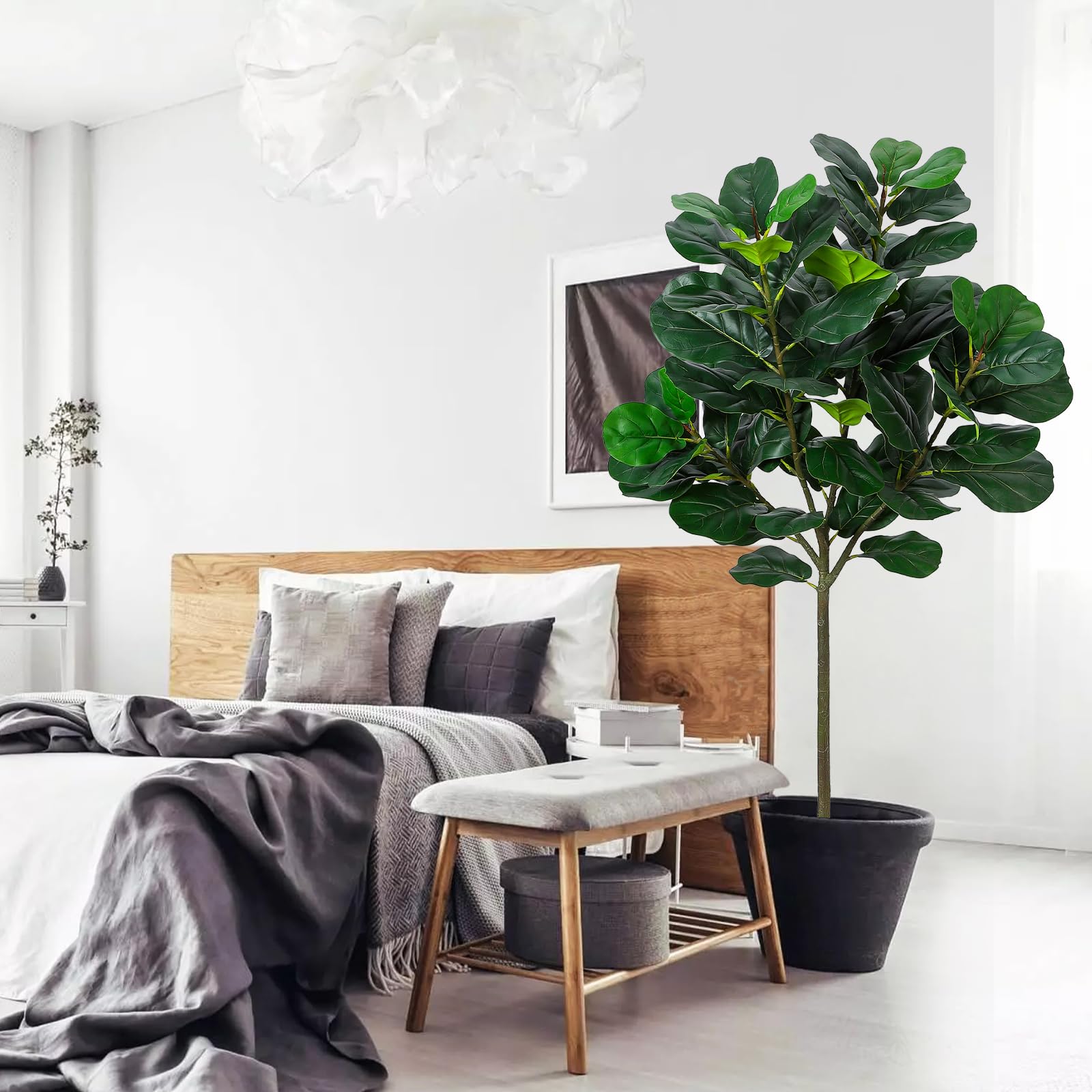 GlowSol 5.2 Ft Artificial Fidd - Ficus Lyrata Tree のレビューと価格