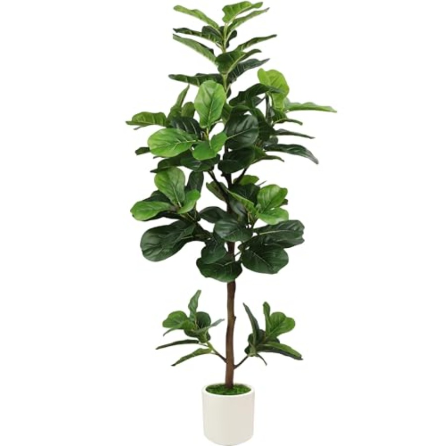 5Feet Artificial Fiddle Leaf F - Ficus Lyrata Tree のレビューと価格