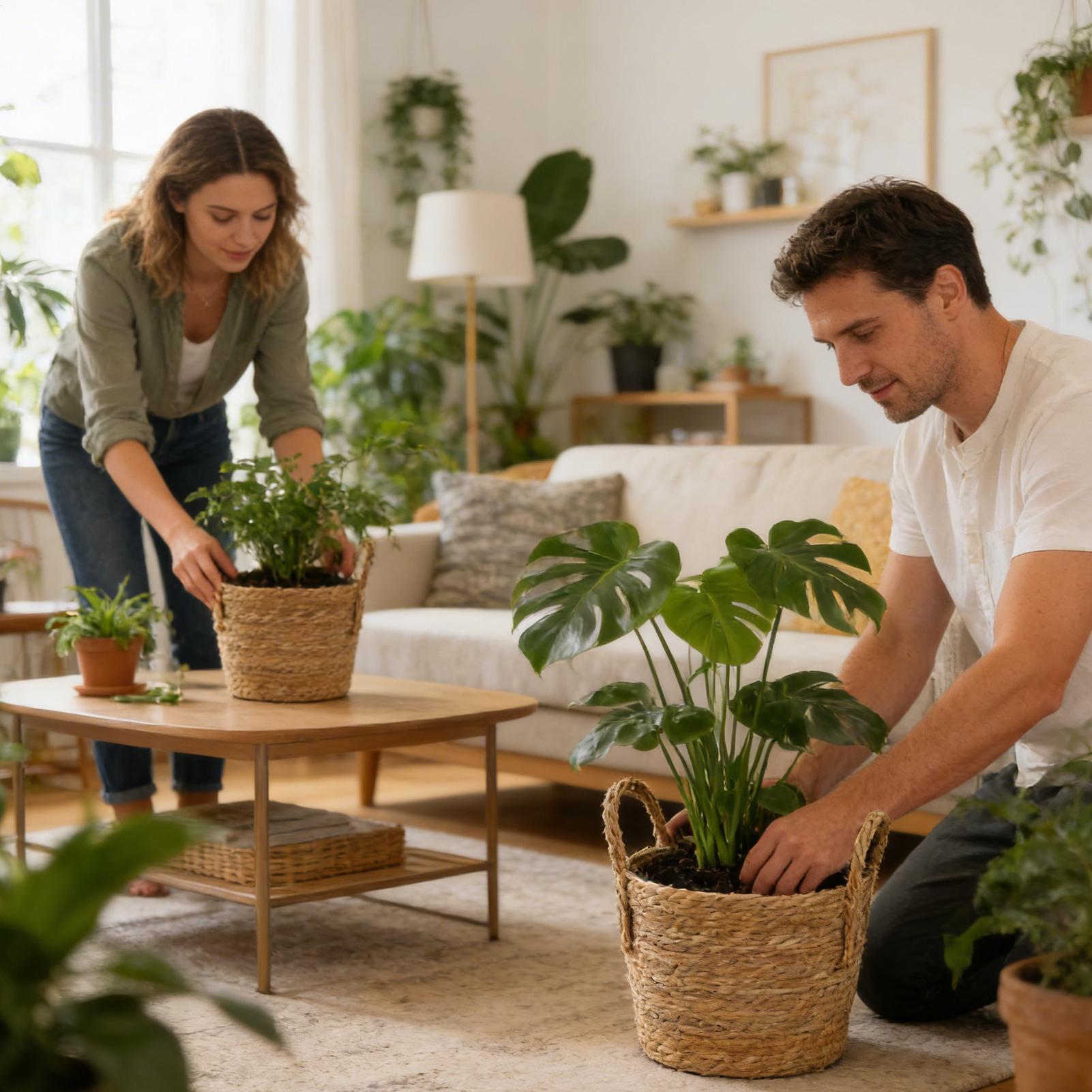 Planter Basket Straw Flowerpot - Pilea Peperomioides のレビューと価格